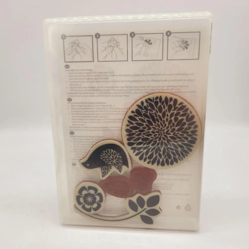 Stampin Up Betsy's Blossoms Cling Stamp Set Unmounted Flower Bird Cardmaking